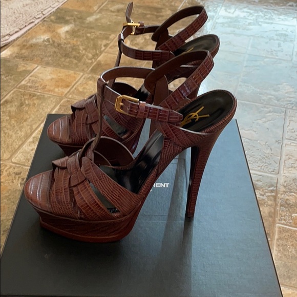 YSL Tribute crocodile effect sandal - Picture 5 of 7